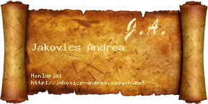 Jakovics Andrea névjegykártya