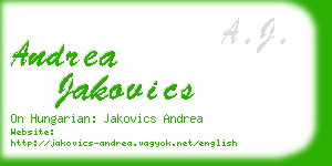 andrea jakovics business card